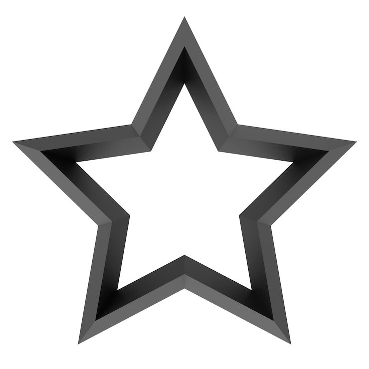 Foto estrella en 3d ilustración en 3d