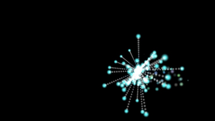 Foto estrella abstracta azul sobre fondo negro