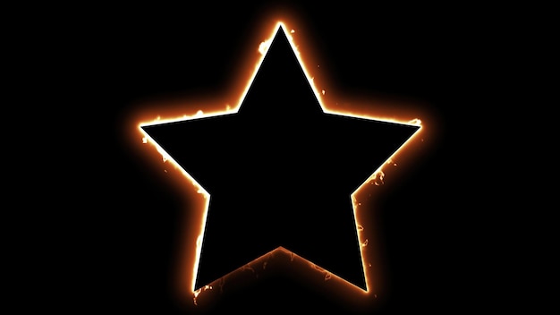 Estrella abstracta de fuego marco generado por computadora d render