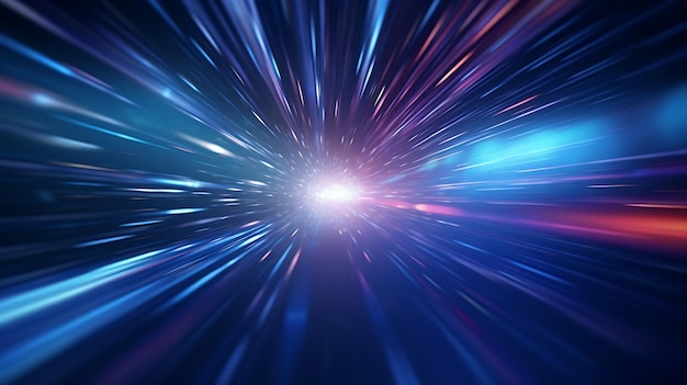 una estrella brillante azul y rosa con un fondo azul
