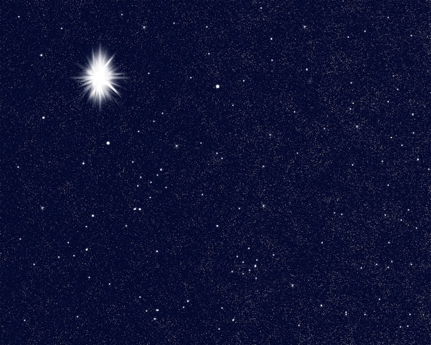 Estrella brillante en el cielo que indica el nacimiento de Jesucristo.