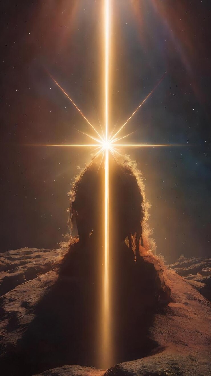 Foto una estrella brillante con rayos