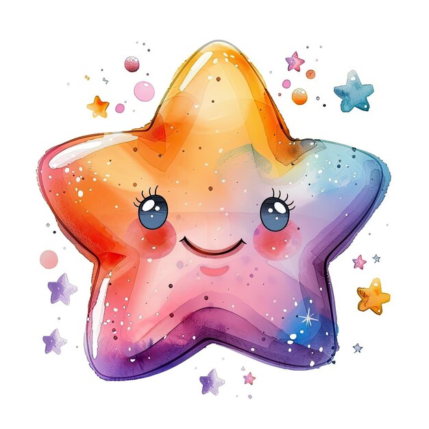 Foto una estrella de colores con la palabra estrella en ella