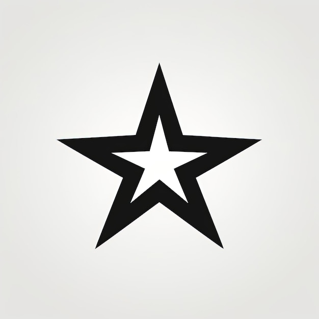 una estrella está dibujada con tinta negra sobre un fondo blanco en el estilo de superplano