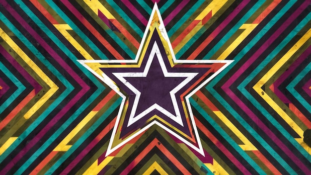 una estrella con un fondo púrpura
