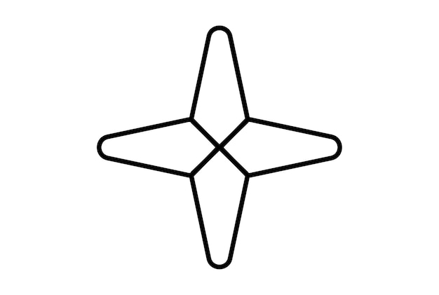 Estrella icono plano línea minimalista forma símbolo negro signo ilustraciones