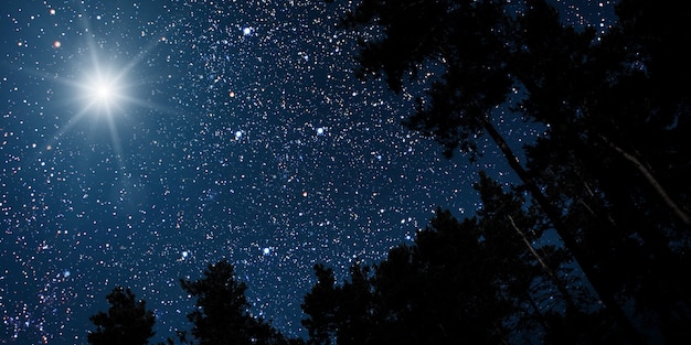 Foto la estrella indica la navidad de jesucristo.