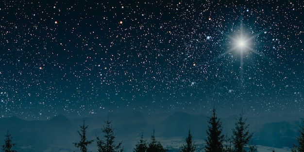 Foto la estrella indica la navidad de jesucristo.