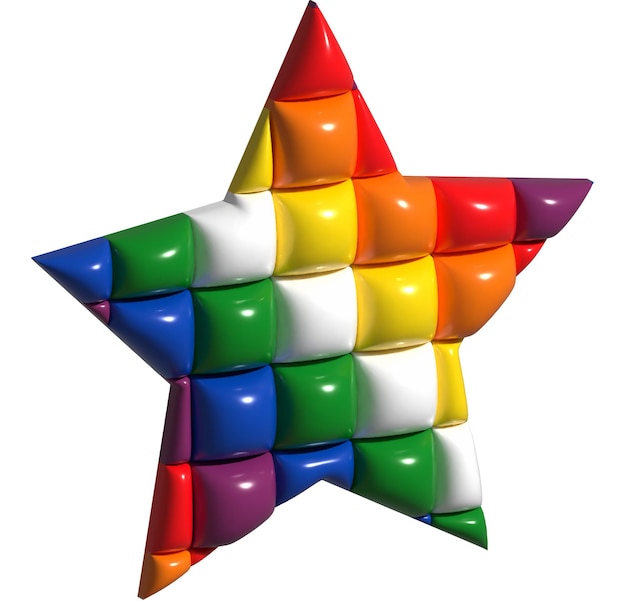La estrella isométrica Whipala Bandera en 3D