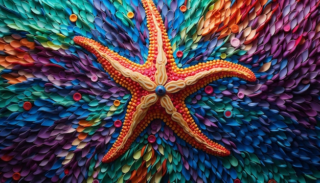 Foto una estrella de mar de 1000 colores