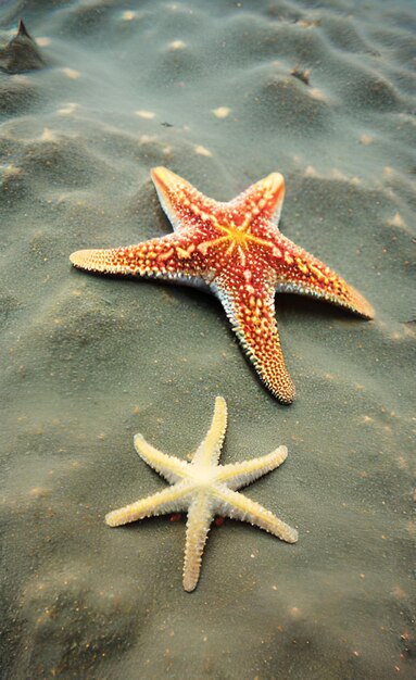 Estrella de mar en una roca en el agua