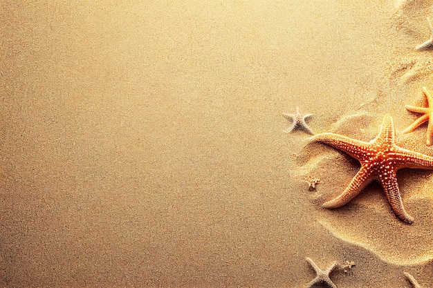 Una estrella de mar sobre una superficie de arena con una estrella de mar sobre ella.