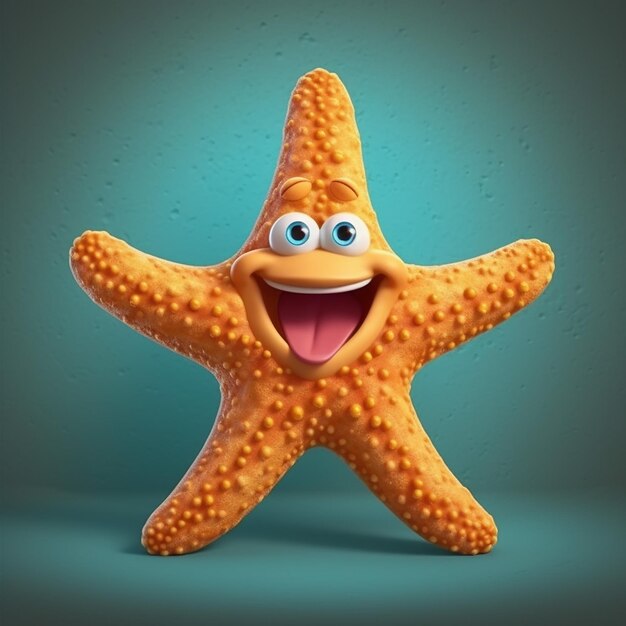 Foto una estrella de mar con una sonrisa en ella