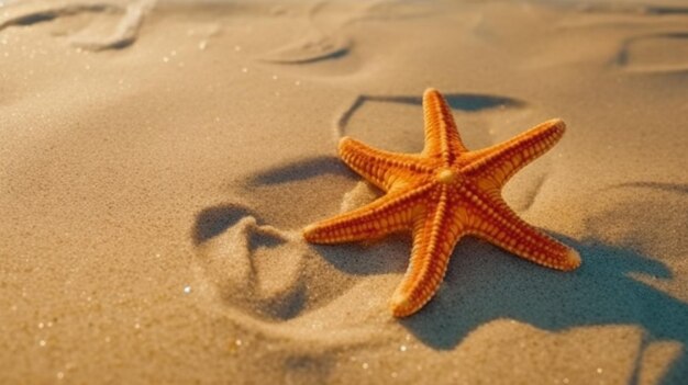 Una estrella de mar varada en la arena