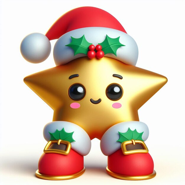 Foto la estrella de navidad es un modelo de dibujos animados en 3d.