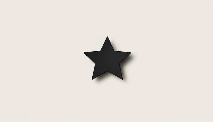 Foto una estrella negra con una estrella negra en ella