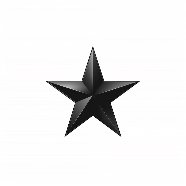 Foto una estrella negra con un fondo blanco que dice quot estrella quot en él