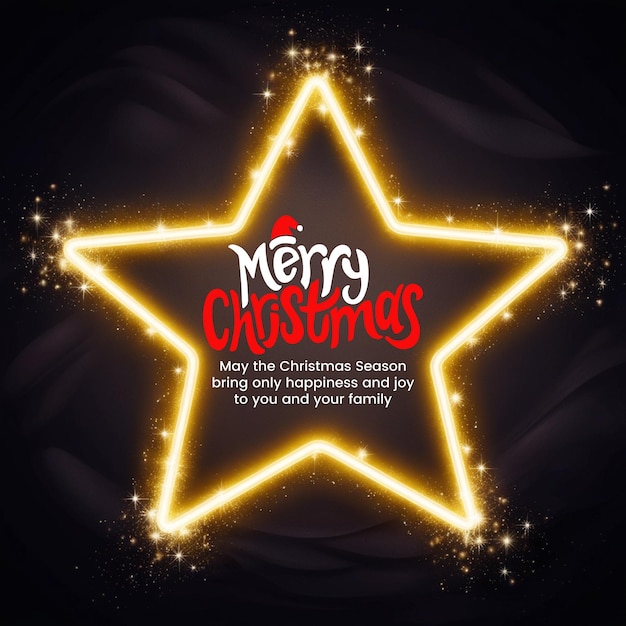 una estrella que dice Feliz Navidad en él