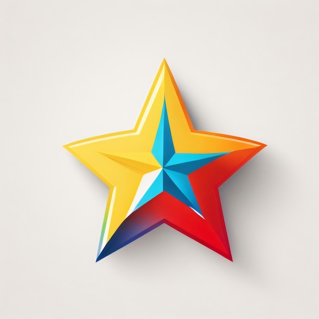 Una estrella roja, amarilla y azul con la palabra "estrella" en ella.