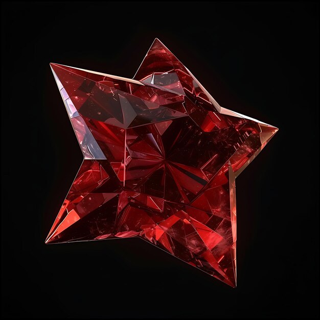 Foto una estrella roja que está hecha de diamantes rojos