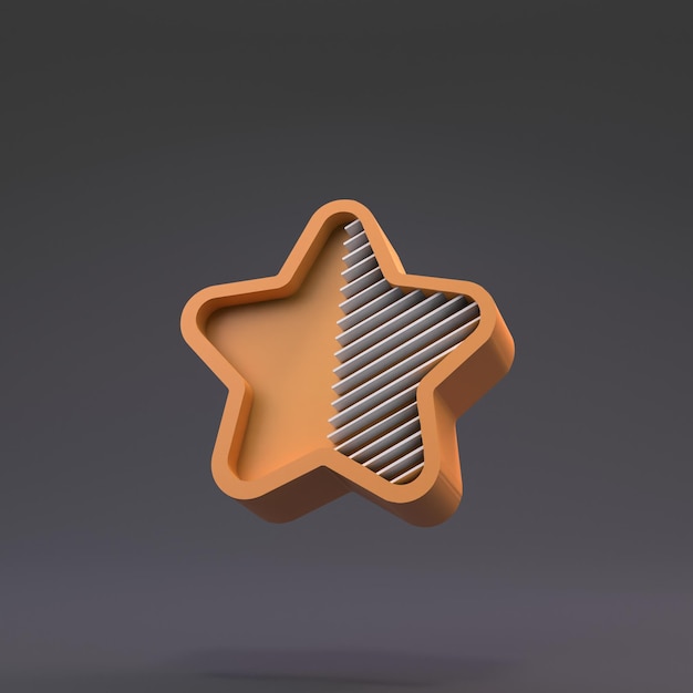 Estrella sobre un fondo negro El concepto de evaluación o calificaciones 3d render