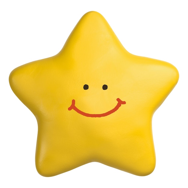 Estrella sonriente pegatina png emoticon 3D ilustración de fondo transparente