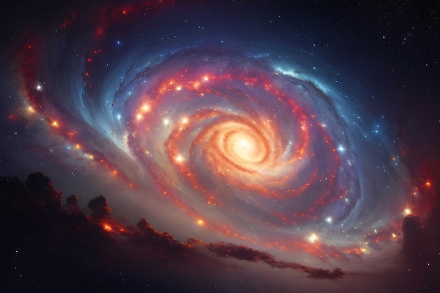 La estrella del universo y la onda láctea del agujero negro.