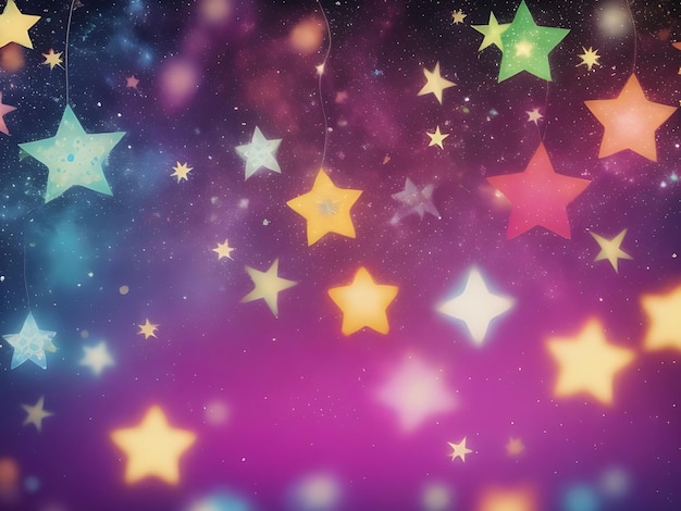 Foto las estrellas abstractas de colores forman el fondo bokeh