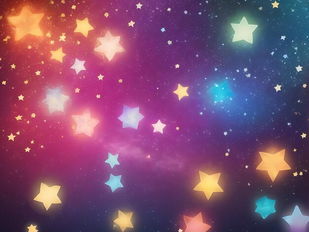 Foto las estrellas abstractas de colores forman el fondo bokeh