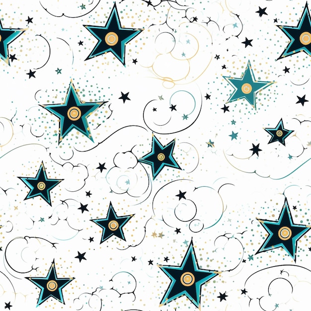 Foto estrellas azules sobre un fondo blanco. patrón sin costuras con estrellas azules sobre un fondo blanco ilustración libre de regalías
