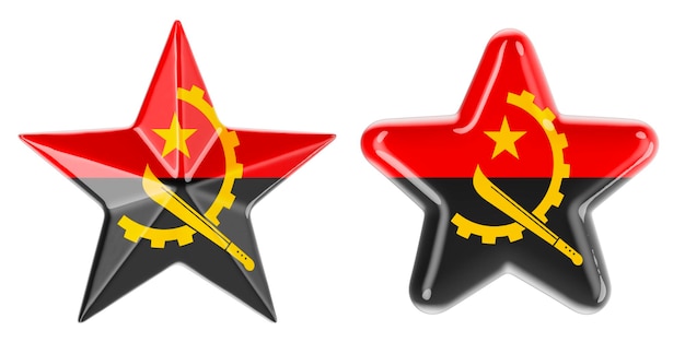 Estrellas con la bandera de Angola en 3D