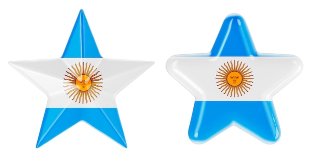 Estrellas con la bandera argentina en 3D