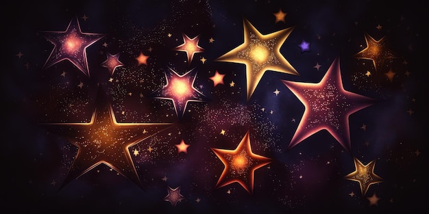 Estrellas brillando sobre un fondo espacial