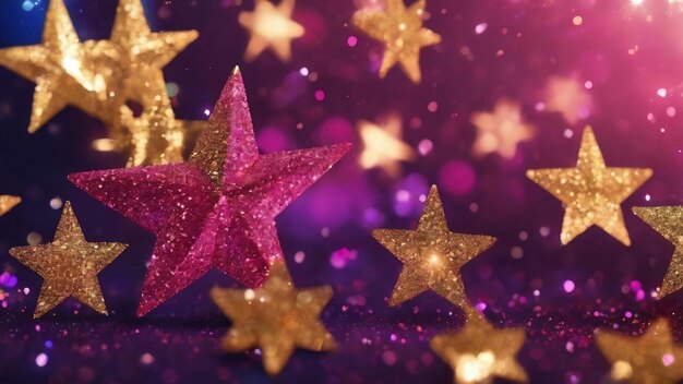 Estrellas brillantes de fondo para las vacaciones de Navidad y Año Nuevo