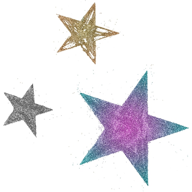 Las estrellas brillantes y polvorientas son transparentes.