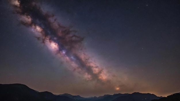 Las estrellas del cielo nocturno y las galaxias en el cielo al anochecer