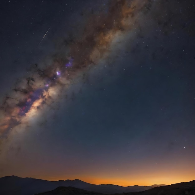 Las estrellas del cielo nocturno y las galaxias en el cielo al anochecer
