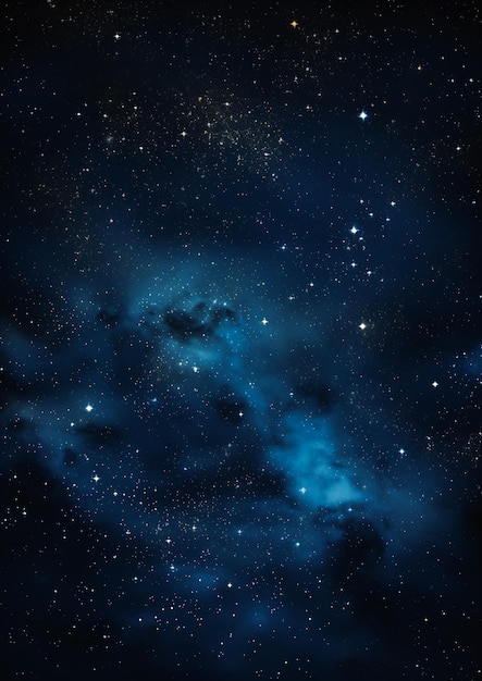 estrellas del cielo nocturno nubes móviles azul negro prueba de protección infinita interestelar flotando al aire libre