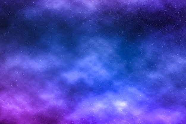 Las estrellas del cielo nocturno, las nubes de la nebulosa de fondo en el cosmos