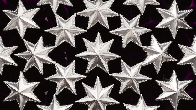 Estrellas decorativas de plata