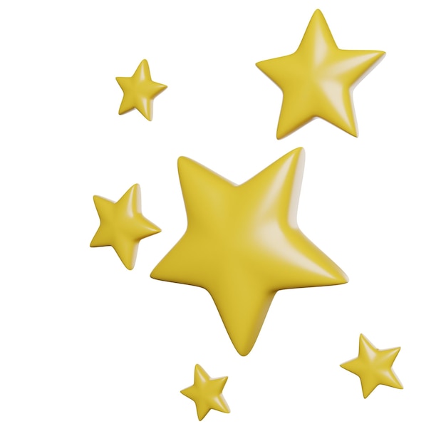 Estrellas doradas flotantes en blanco