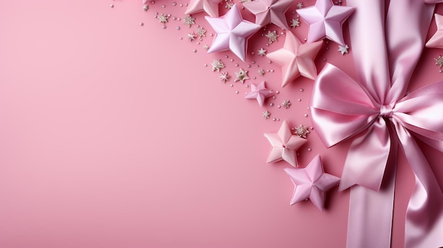 Estrellas en fondo rosa pastel de moda telón de fondo festivo para sus proyectos