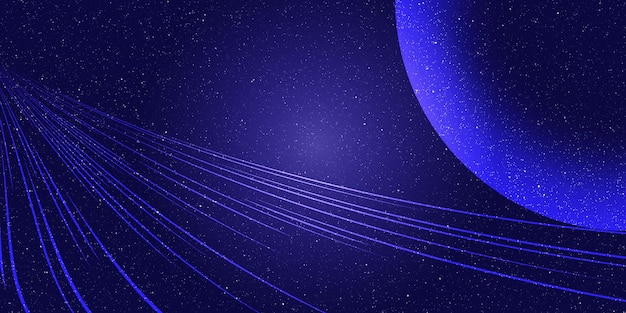 Las estrellas llenaron el cielo nocturno una gran estrella con líneas de velocidad de fondo azul oscuro