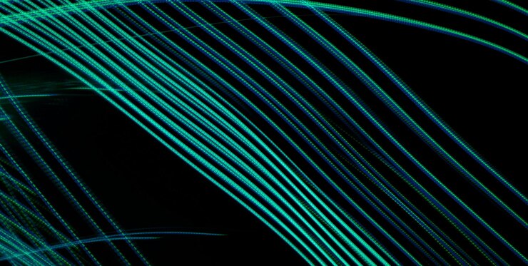 Foto estrellas de luz verde abstractas