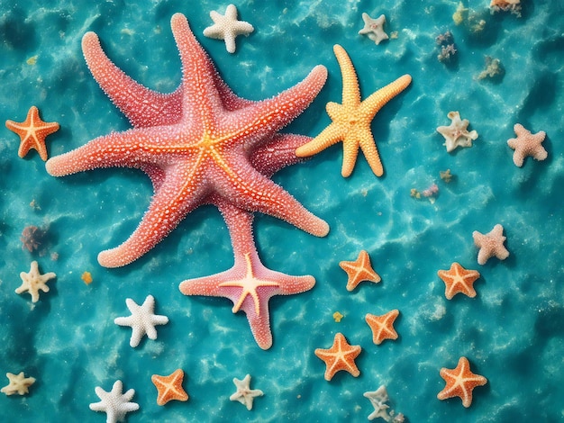 Las estrellas de mar en el fondo del mar han generado