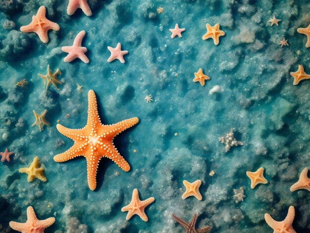 Foto las estrellas de mar en el fondo del mar han generado