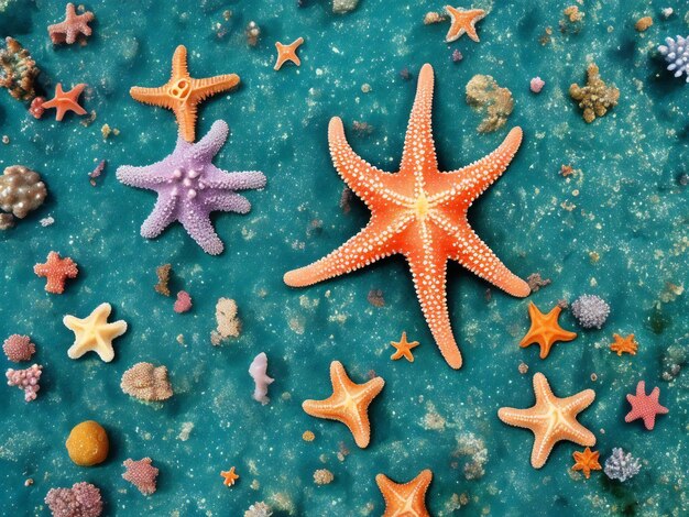 Las estrellas de mar en el fondo del mar han generado