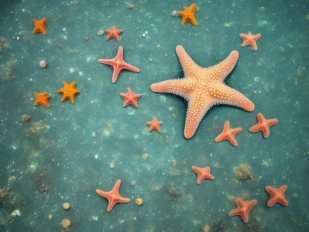 Las estrellas de mar en el fondo del mar han generado