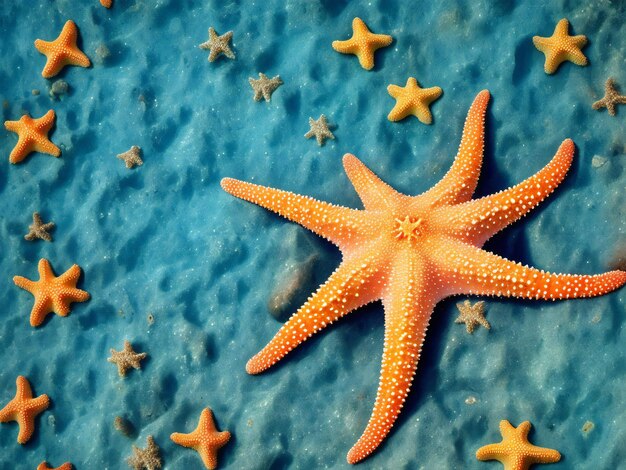 Las estrellas de mar en el fondo del mar han generado