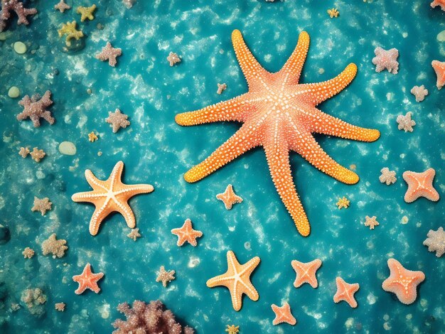 Foto las estrellas de mar en el fondo del mar han generado